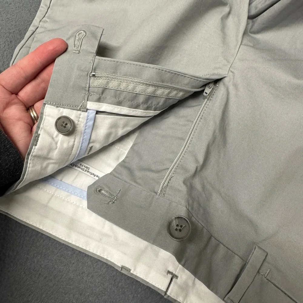 Calvin Klein Chinos Mens 30x30 The‎ Refined Stretch Slim Fit Gray Trousers NEW